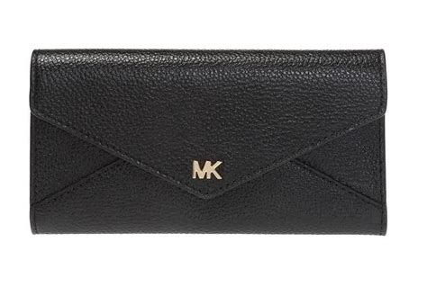 black pebbled leather wallett michael kors|Michael Kors black zipper wallet.